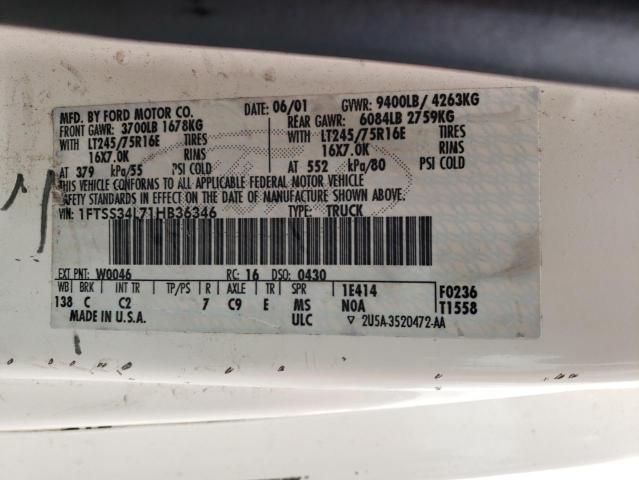 Photo 10 from auction – 2001 FORD ECONOLINE with VIN 1FTSS34L71HB36346
