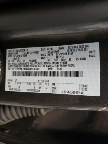 Photo 10 from auction – 2017 FORD F150 SUPER with VIN 1FTEW1EG0HKC63380