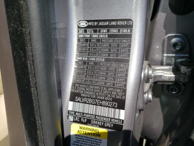Photo 10 from auction – 2014 LAND ROVER RANGE ROVE with VIN SALVR2BG7EH890273