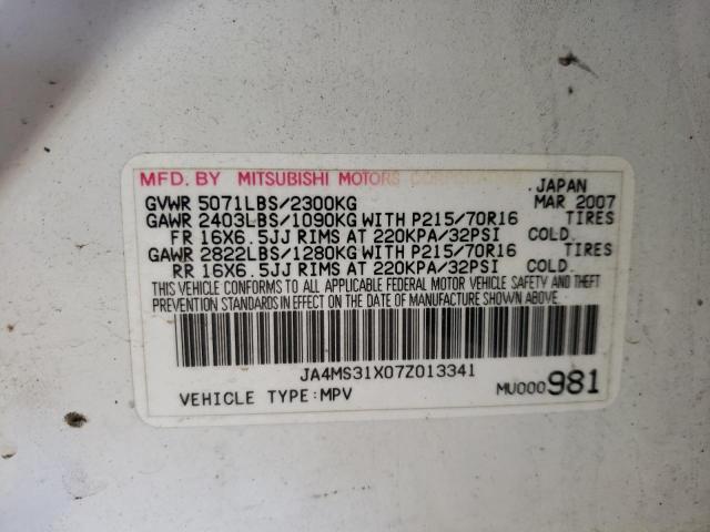 Photo 10 from auction – 2007 MITSUBISHI OUTLANDER with VIN JA4MS31X07Z013341