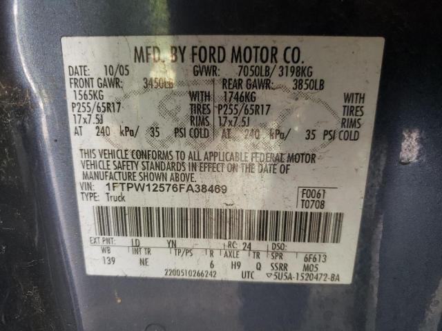 Photo 10 from auction – 2006 FORD F150 SUPER with VIN 1FTPW12576FA38469