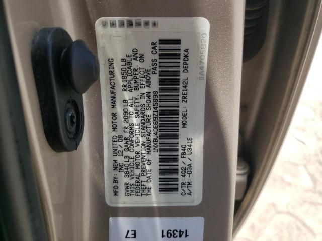 Photo 10 from auction – 2009 TOYOTA COROLLA with VIN 1NXBU40E69Z145898