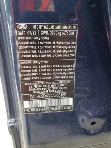 Photo 10 from auction – 2013 LAND ROVER RANGE ROVE with VIN SALSK2D43DA805169