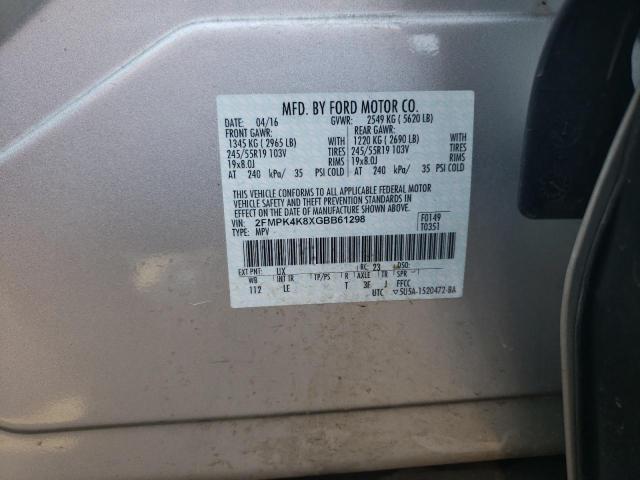 Photo 10 from auction – 2016 FORD EDGE TITAN with VIN 2FMPK4K8XGBB61298