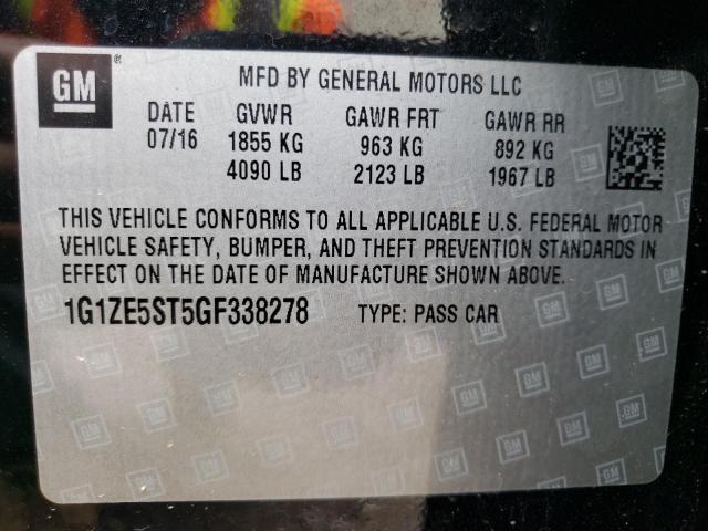 Photo 10 from auction – 2016 CHEVROLET MALIBU LT with VIN 1G1ZE5ST5GF338278