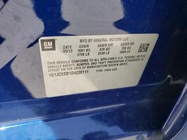 Photo 10 from auction – 2013 CHEVROLET SONIC LT with VIN 1G1JC6SB1D4228111