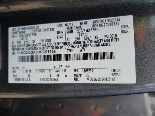 Photo 10 from auction – 2013 FORD ESCAPE SE with VIN 1FMCU0GX3DUC91558