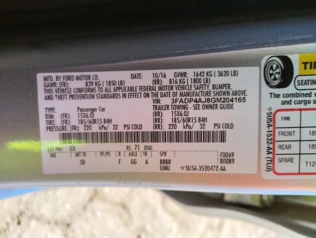 Photo 10 from auction – 2016 FORD FIESTA S with VIN 3FADP4AJ8GM204165
