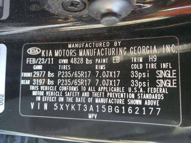 Photo 10 from auction – 2011 KIA SORENTO BA with VIN 5XYKT3A15BG162177