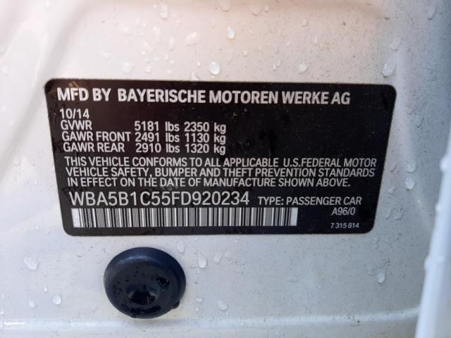 Photo 10 from auction – 2015 BMW 535 I with VIN WBA5B1C55FD920234