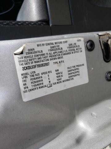 Photo 10 from auction – 2006 PONTIAC TORRENT with VIN 2CKDL63F766062807