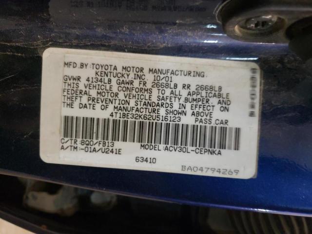 Photo 10 from auction – 2002 TOYOTA CAMRY LE with VIN 4T1BE32K62U516123