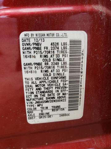 Photo 10 from auction – 2014 NISSAN ROGUE SELE with VIN JN8AS5MV2EW200422