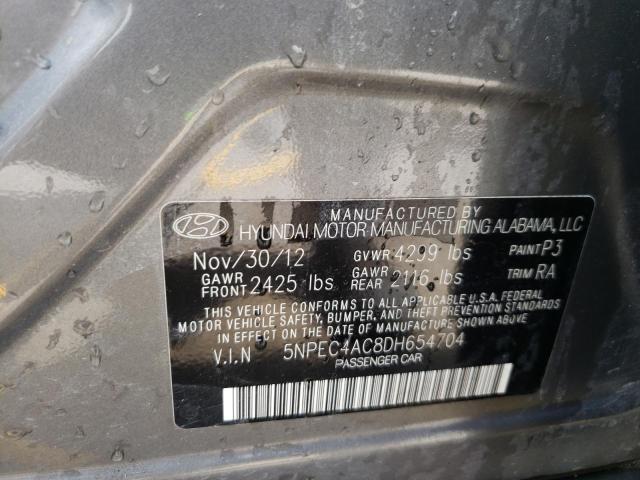 Photo 10 from auction – 2013 HYUNDAI SONATA SE with VIN 5NPEC4AC8DH654704