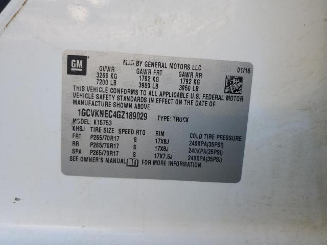 Photo 10 from auction – 2016 CHEVROLET SILVERADO with VIN 1GCVKNEC4GZ189029