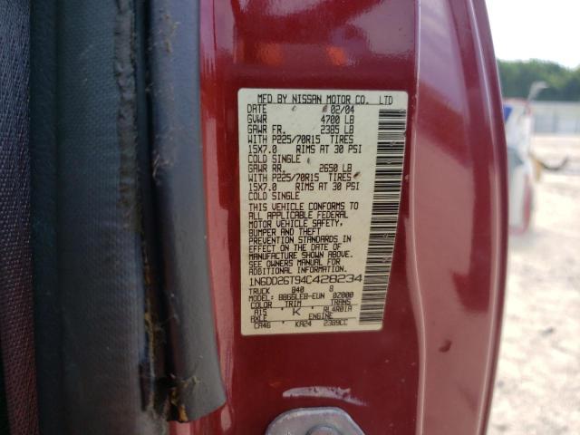 Photo 10 from auction – 2004 NISSAN FRONTIER K with VIN 1N6DD26T94C428234