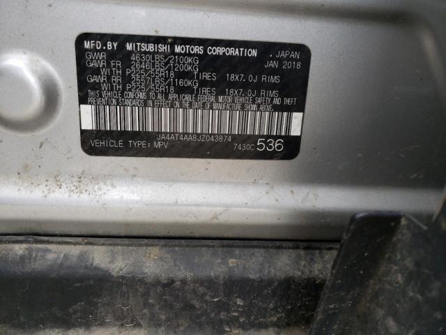 Photo 10 from auction – 2018 MITSUBISHI ECLIPSE CR with VIN JA4AT4AA8JZ043874