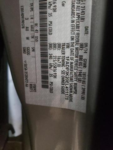Photo 10 from auction – 2014 FORD FOCUS SE with VIN 1FADP3K20EL411178