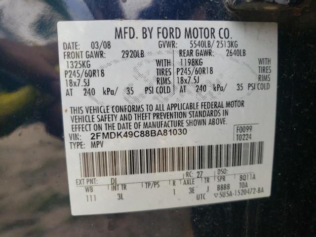 Photo 10 from auction – 2008 FORD EDGE LIMIT with VIN 2FMDK49C88BA81030