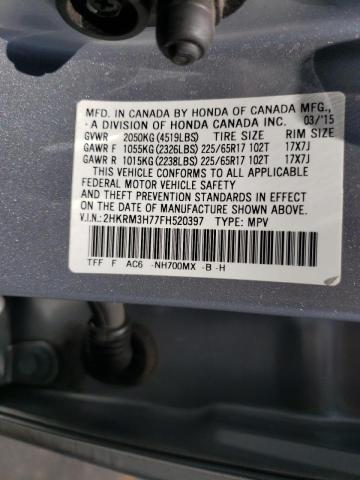 Photo 10 from auction – 2015 HONDA CR-V EXL with VIN 2HKRM3H77FH520397