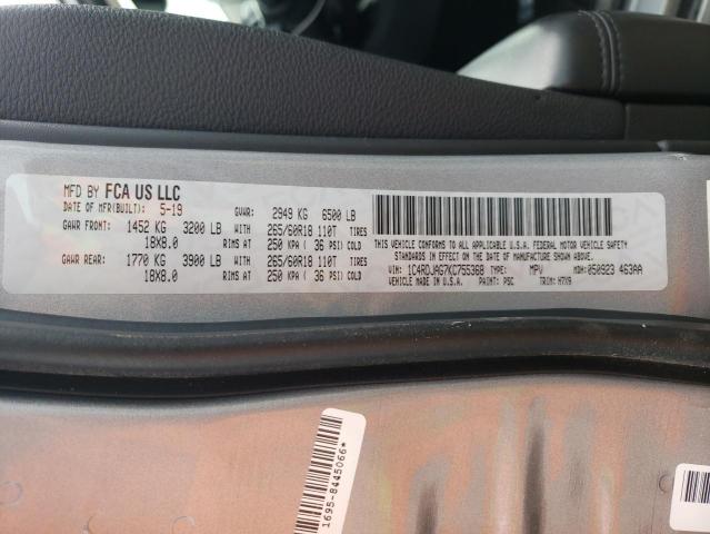 Photo 10 from auction – 2019 DODGE DURANGO SX with VIN 1C4RDJAG7KC755368