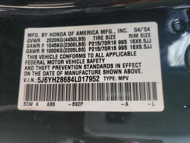 Photo 10 from auction – 2004 HONDA ELEMENT EX with VIN 5J6YH28684L017952