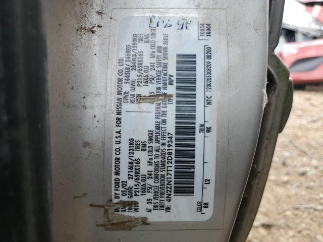 Photo 10 from auction – 2002 NISSAN QUEST with VIN 4N2ZN17T12D819347