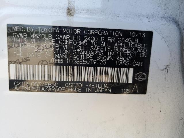Photo 10 from auction – 2014 LEXUS IS 250 with VIN JTHBF1D28E5019123