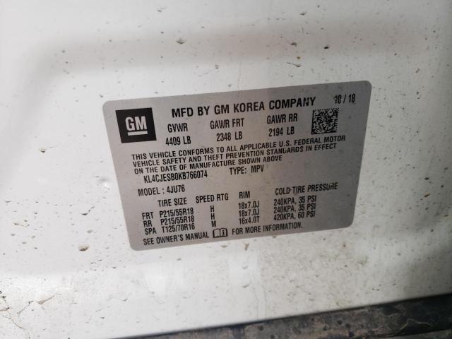 Photo 10 from auction – 2019 BUICK ENCORE PRE with VIN KL4CJESB0KB766074