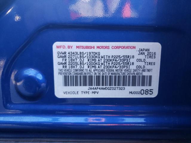 Photo 10 from auction – 2016 MITSUBISHI OUTLANDER with VIN JA4AP4AW0GZ027323