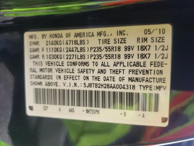 Photo 10 from auction – 2010 ACURA RDX with VIN 5J8TB2H28AA004318