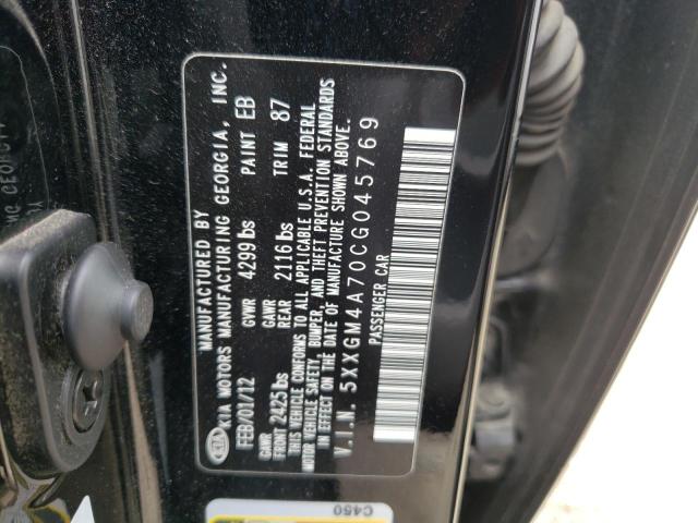 Photo 10 from auction – 2012 KIA OPTIMA LX with VIN 5XXGM4A70CG045769