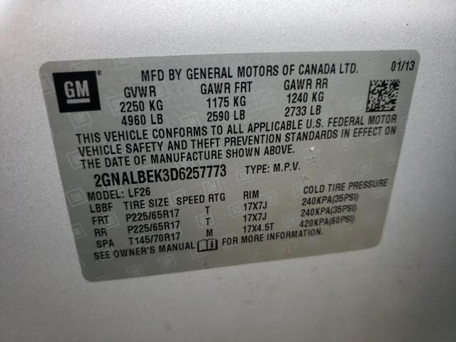 Photo 10 from auction – 2013 CHEVROLET EQUINOX LS with VIN 2GNALBEK3D6257773