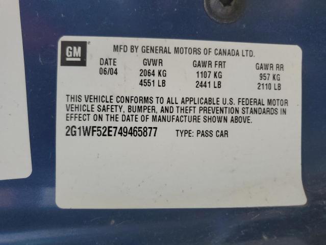 Photo 10 from auction – 2004 CHEVROLET IMPALA with VIN 2G1WF52E749465877