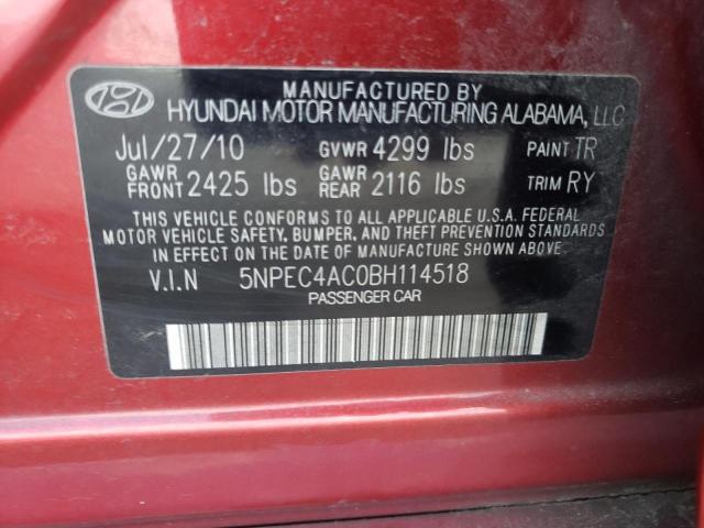 Photo 10 from auction – 2011 HYUNDAI SONATA SE with VIN 5NPEC4AC0BH114518