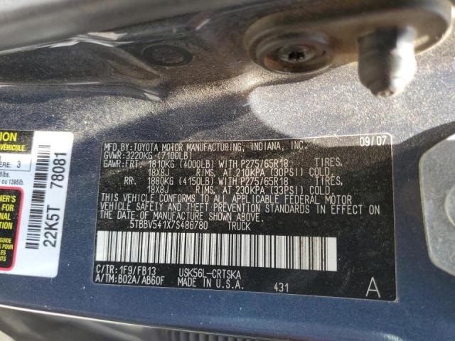 Photo 10 from auction – 2007 TOYOTA TUNDRA DOU with VIN 5TBBV541X7S486780