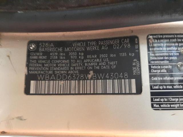 Photo 10 from auction – 1998 BMW 528 I AUTO with VIN WBADD6328WBW43048
