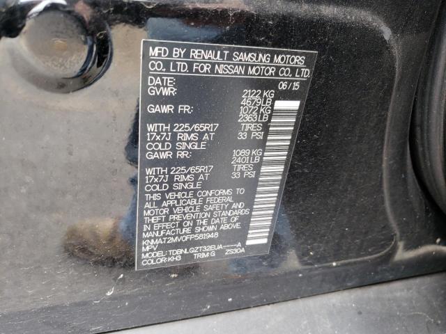 Photo 10 from auction – 2015 NISSAN ROGUE S with VIN KNMAT2MV0FP581948