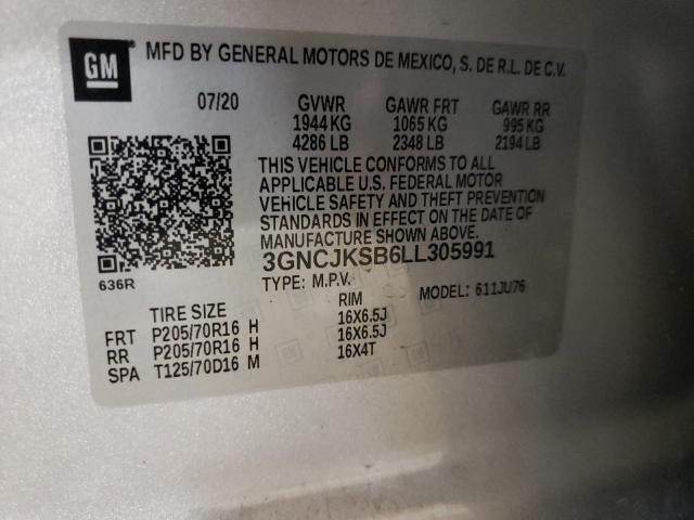 Photo 10 from auction – 2020 CHEVROLET TRAX LS with VIN 3GNCJKSB6LL305991