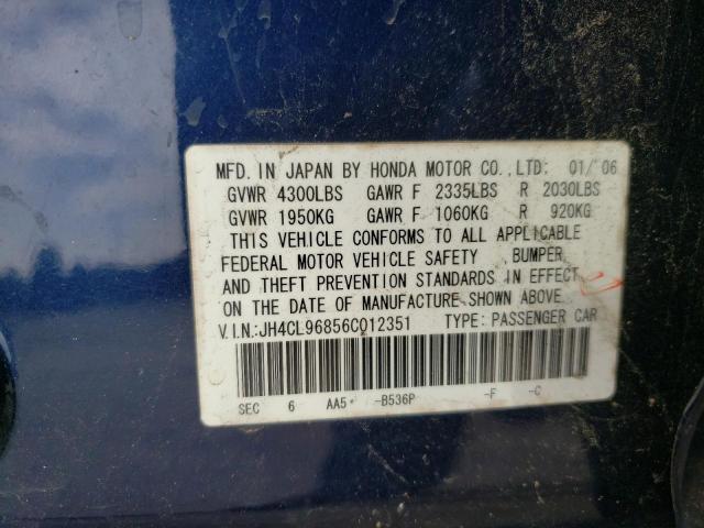 Photo 10 from auction – 2006 ACURA TSX with VIN JH4CL96856C012351