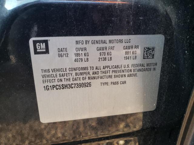 Photo 10 from auction – 2012 CHEVROLET CRUZE LS with VIN 1G1PC5SH3C7390926