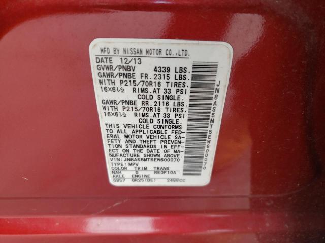 Photo 10 from auction – 2014 NISSAN ROGUE SELE with VIN JN8AS5MT5EW600070