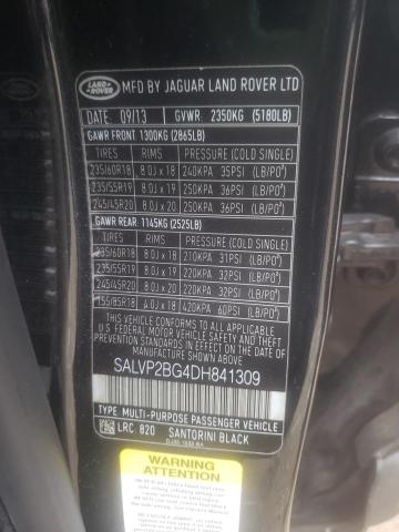 Photo 10 from auction – 2013 LAND ROVER RANGE ROVE with VIN SALVP2BG4DH841309