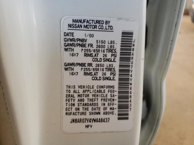 Photo 10 from auction – 2000 NISSAN PATHFINDER with VIN JN8AR07Y4YW448437