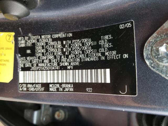 Photo 10 from auction – 2005 TOYOTA HIGHLANDER with VIN JTEEP21A250104741