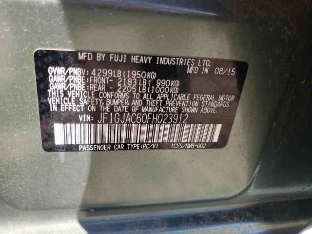 Photo 10 from auction – 2015 SUBARU IMPREZA PR with VIN JF1GJAC60FH023912