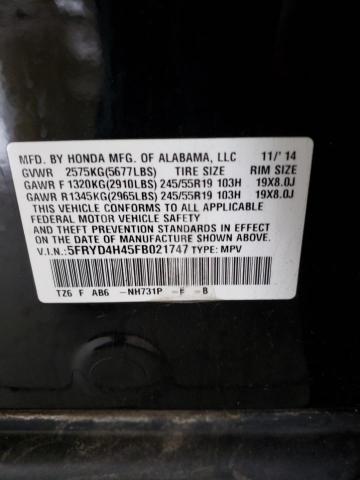 Photo 10 from auction – 2015 ACURA MDX TECHNO with VIN 5FRYD4H45FB021747