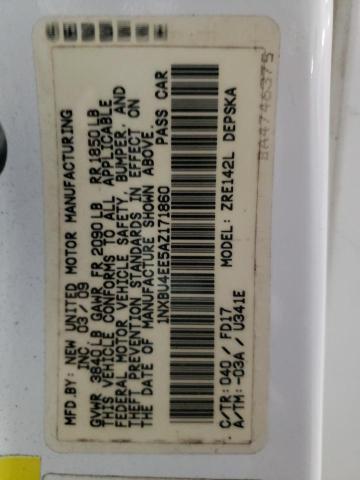 Photo 10 from auction – 2010 TOYOTA COROLLA BA with VIN 1NXBU4EE5AZ171860