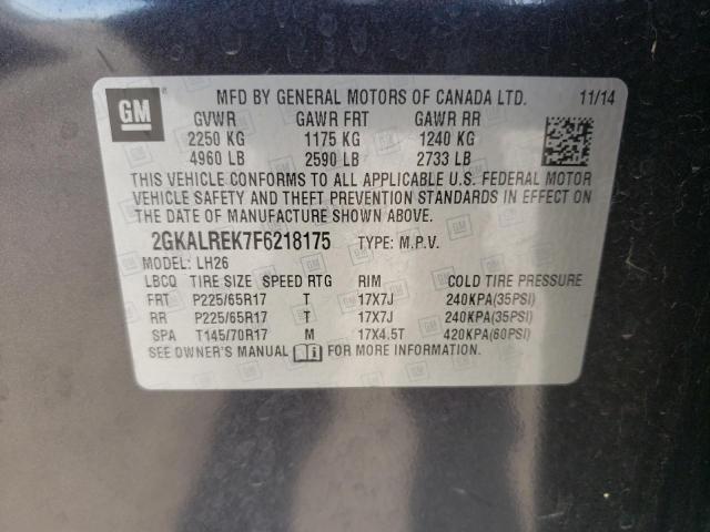 Photo 10 from auction – 2015 GMC TERRAIN SL with VIN 2GKALREK7F6218175