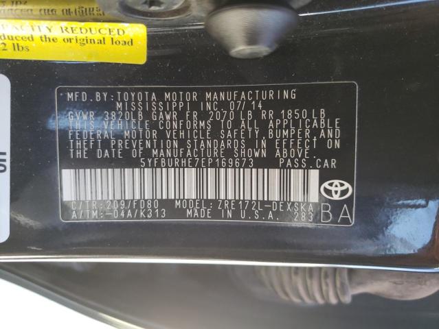 Photo 10 from auction – 2014 TOYOTA COROLLA L with VIN 5YFBURHE7EP169673